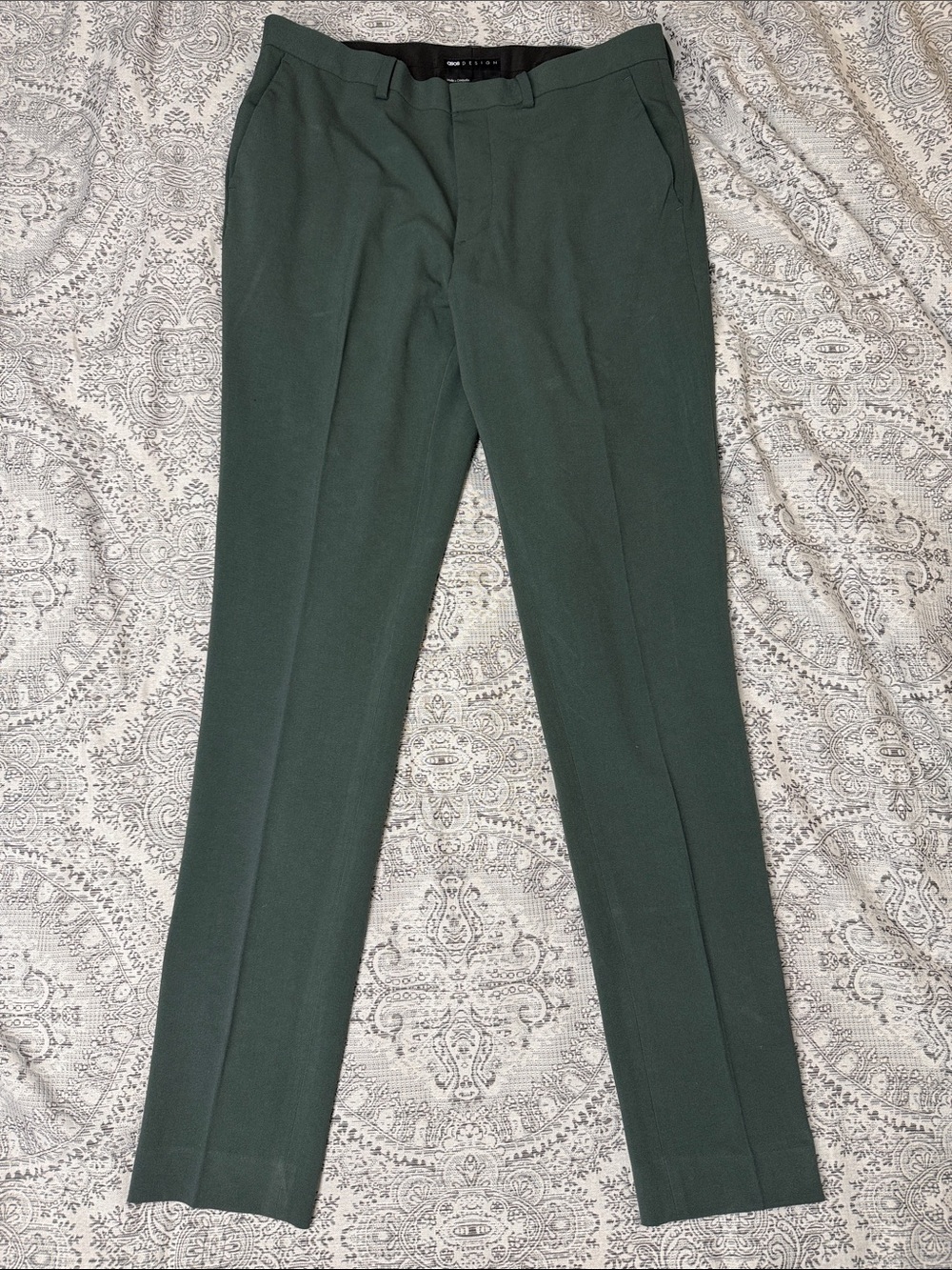 Asos Design Slim Dress Pants - Dark Green - 33x34